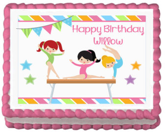 Gymnastics Birthday Party Cake Topper