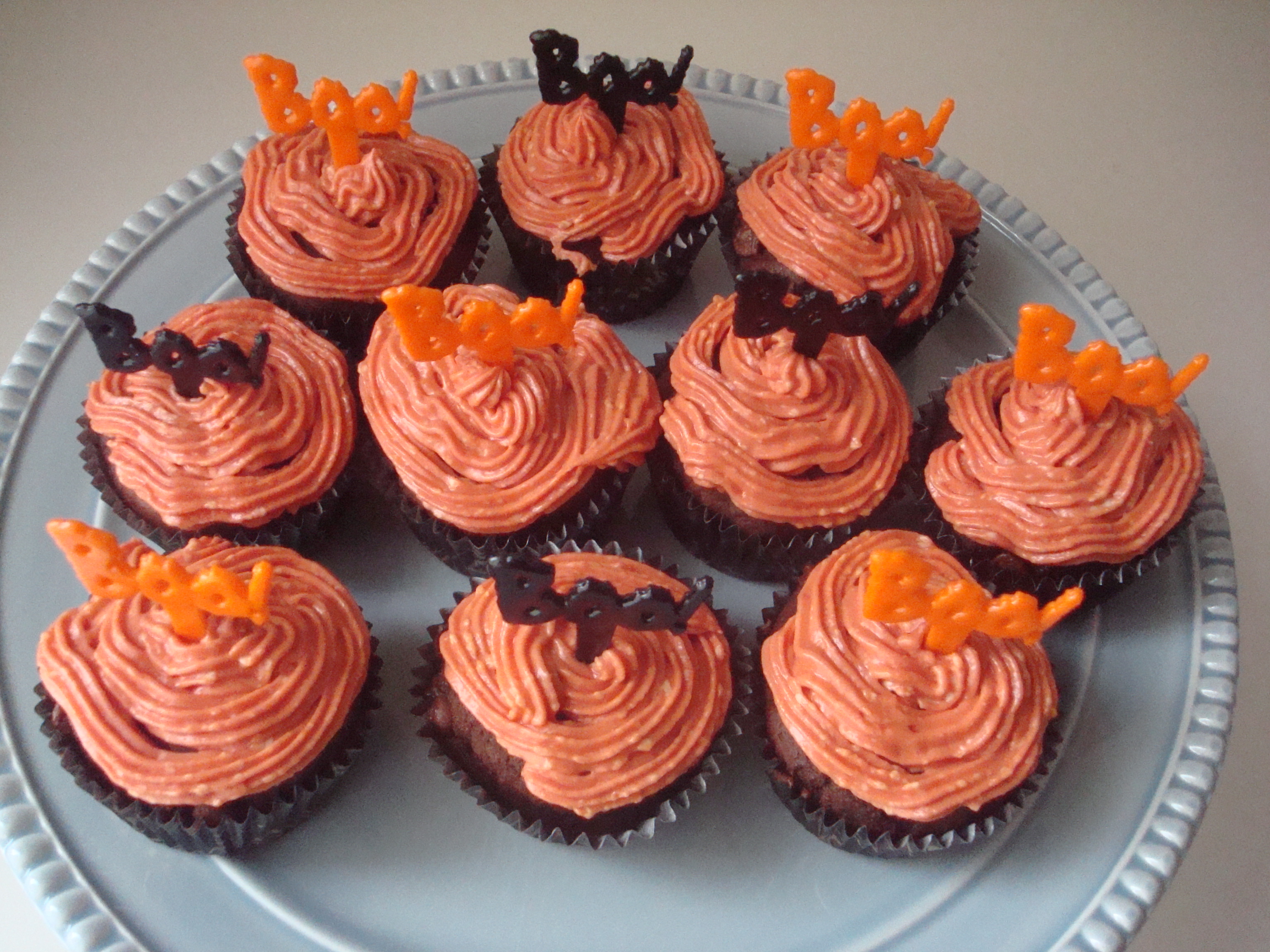 Halloween Cupcakes with Orange Icing