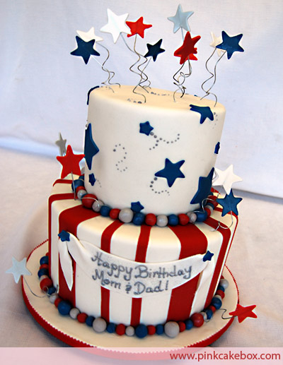 Happy July 4th Birthday Cake