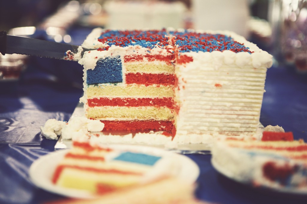 Hidden American Flag Cake