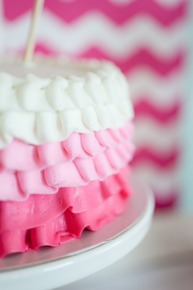 Hot Pink Bridal Shower Cake
