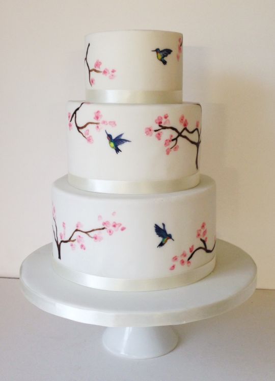 Hummingbird Cherry Blossom Cakes