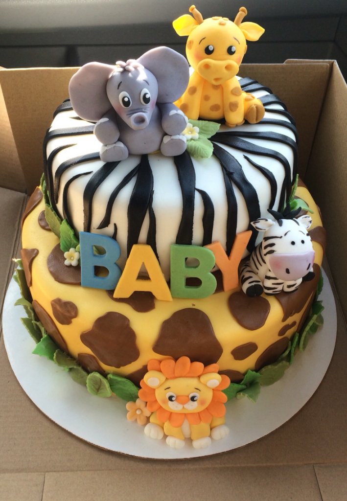 Jungle Theme Baby Shower Cake Boy