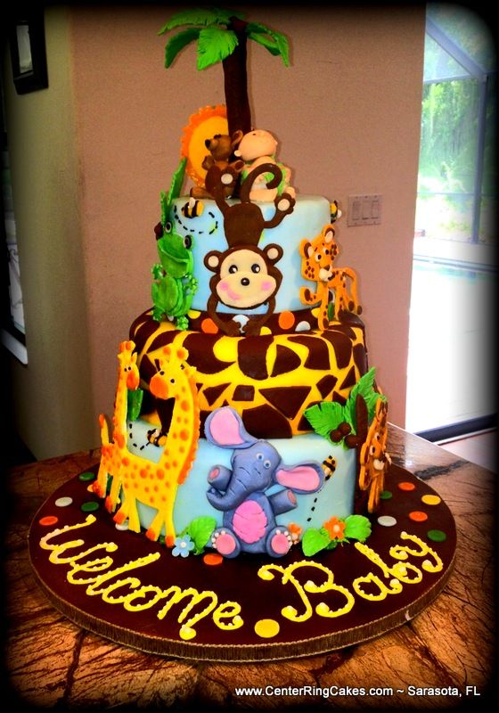 Jungle Theme Baby Shower Cake Boy Jungle Theme Baby Shower Cake Boy