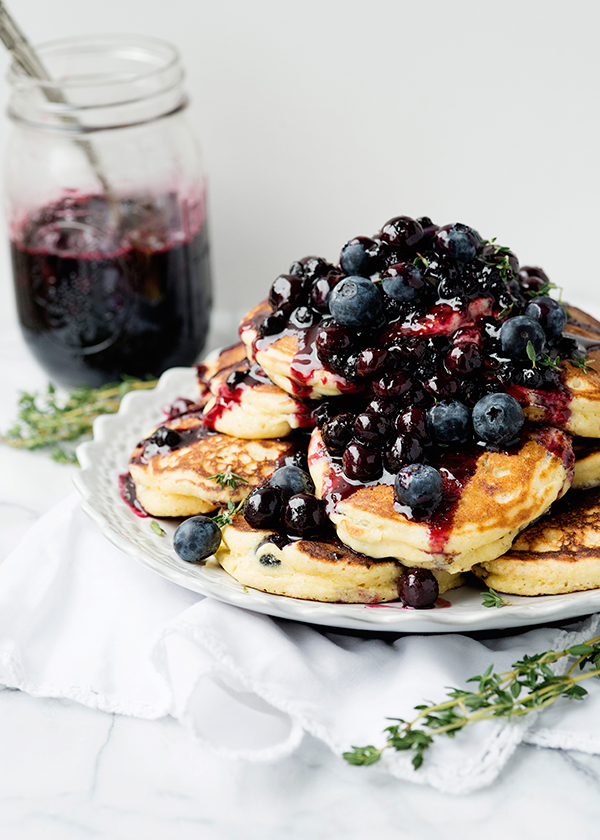 Lemon Ricotta Pancakes with Blueberry Sauce Lemon Ricotta Pancakes with Blueberry Sauce