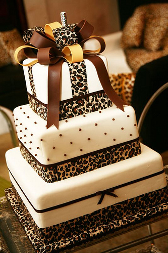 Leopard Print Wedding Cake