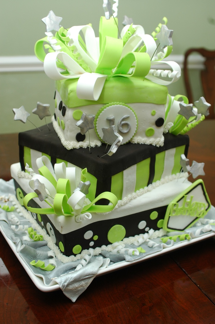 Lime Green Birthday Cake