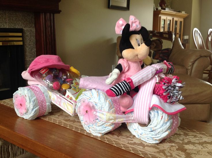 Minnie Mouse Tricycle Diaper Cake