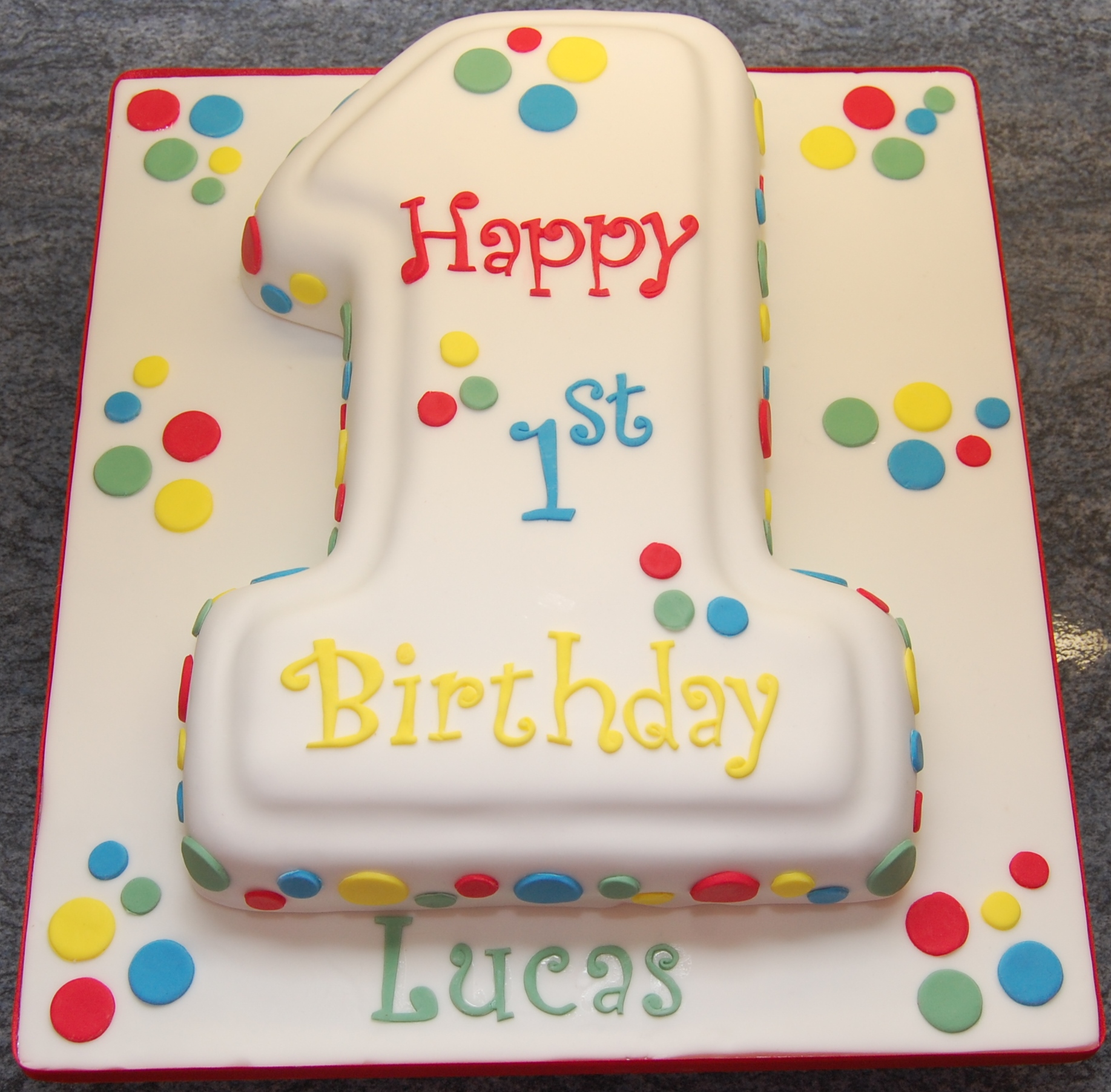 Number 1 Shaped Birthday Cake