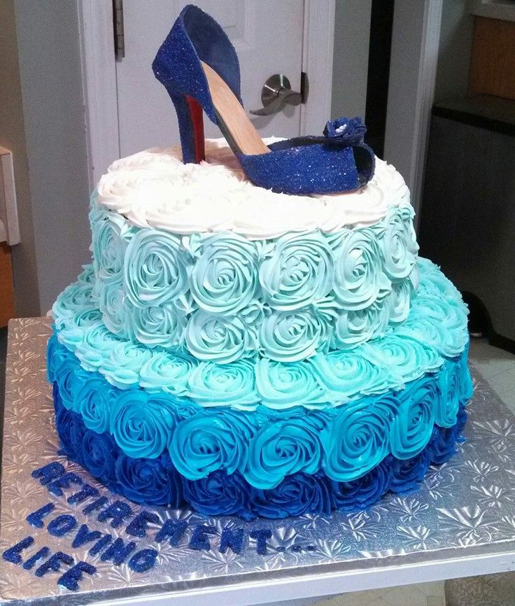 Ombre Blue Cake Roses