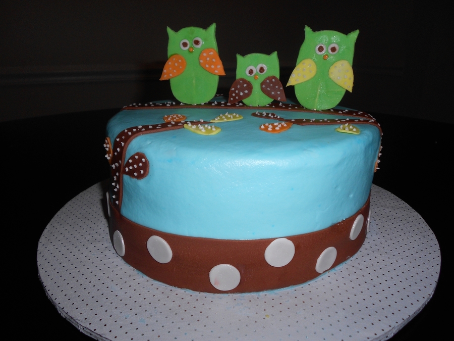 Owl Baby Shower Cake Owl Baby Shower Cake