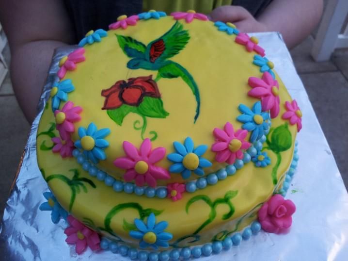 Painted Hummingbird Wedding Cake Painted Hummingbird Wedding Cake
