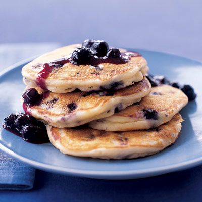 Pancakes with Blueberry Sauce