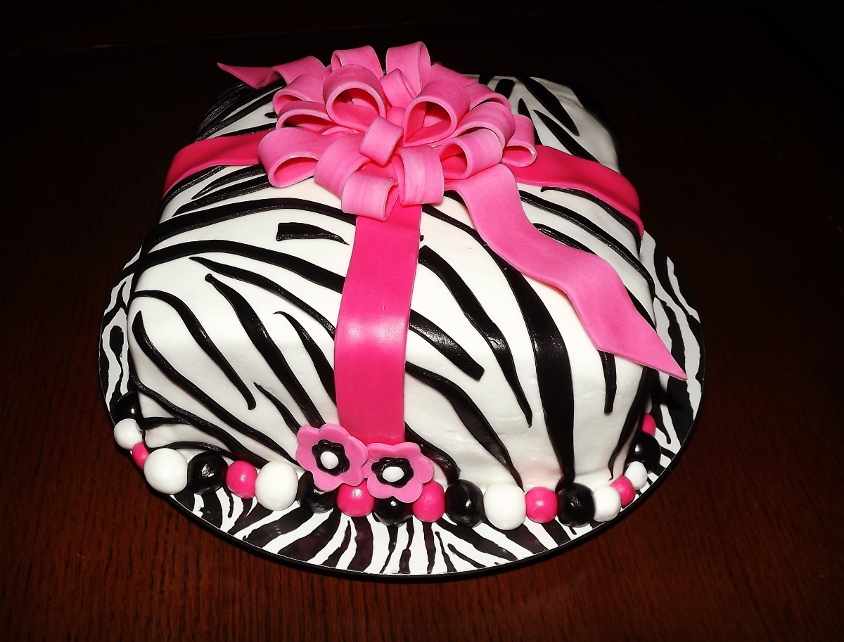 Pink and Black Zebra Cake