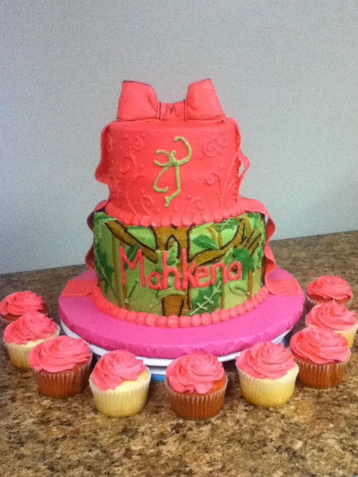 Pink Camo Baby Shower Cake