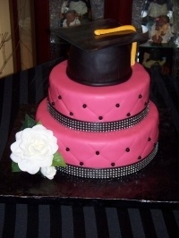 Pink Graduation Cakes Idea