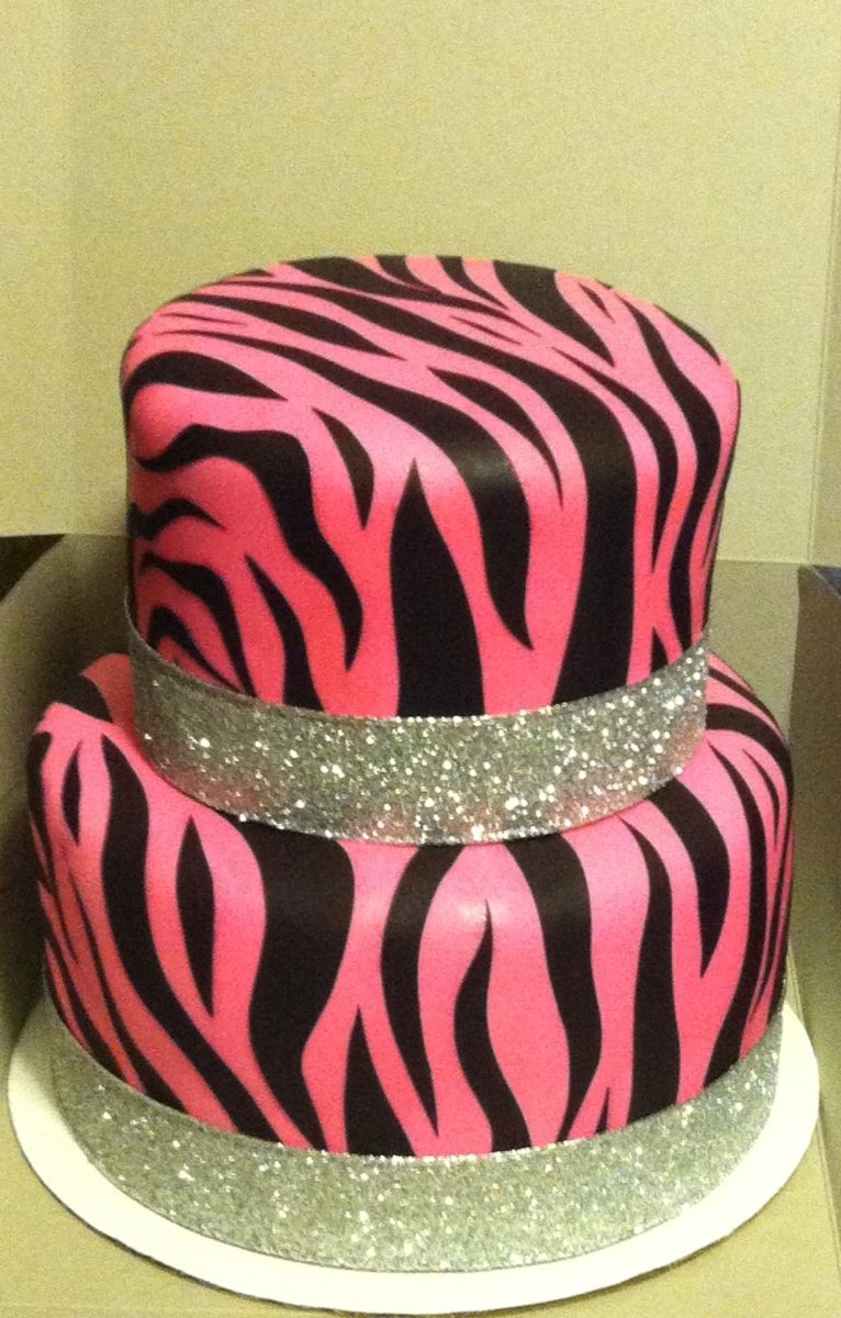 Pink Zebra Birthday Cake