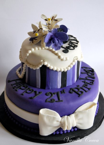 Purple 21st Birthday Cake