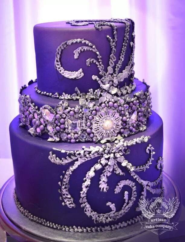 Purple Birthday Cakes with Bling