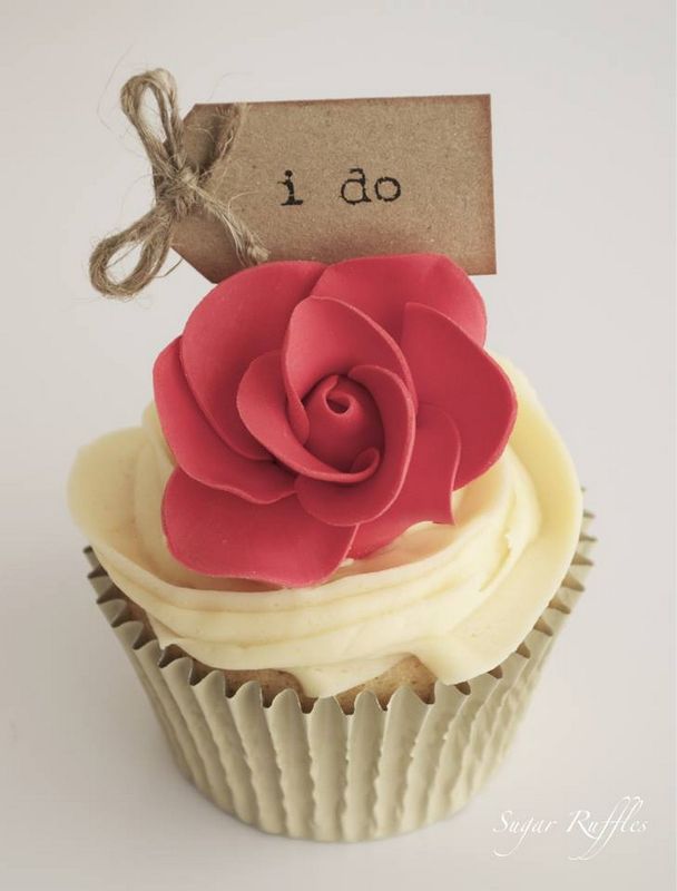 Red Rose Cupcake Wedding Cake