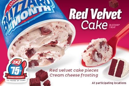 Red Velvet Cake Blizzard Dairy Queen Red Velvet Cake Blizzard Dairy Queen