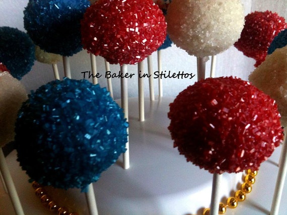 Red White and Blue Cake Pops