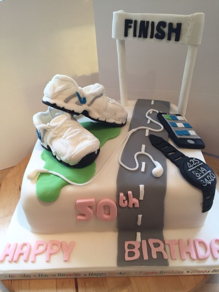 Running Themed Birthday Cake Running Themed Birthday Cake