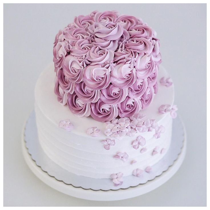 Simple Two Tier Buttercream Birthday Cake Simple Two Tier Buttercream Birthday Cake