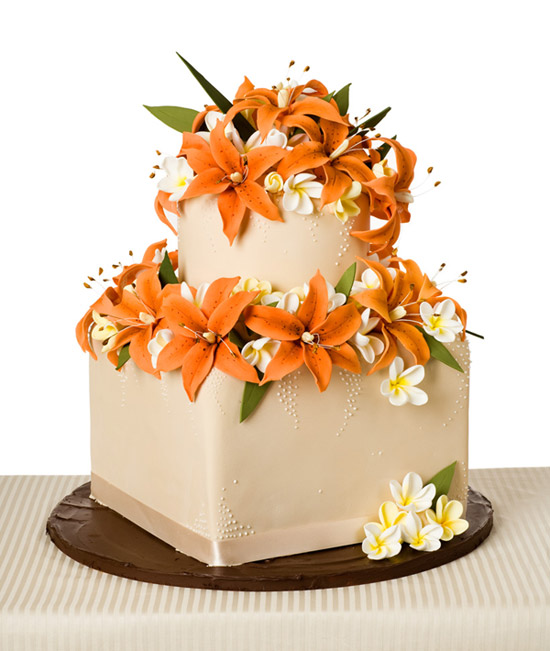 Simple Wedding Cake Orange