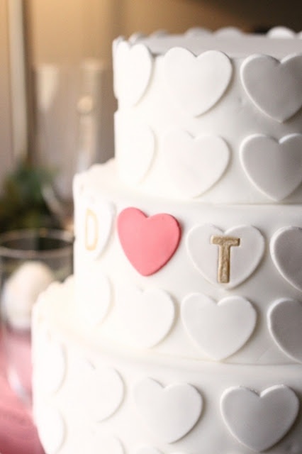 Simple Wedding Shower Cakes with Hearts Simple Wedding Shower Cakes with Hearts