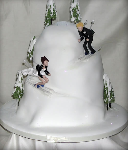 Ski Themed Wedding Cake