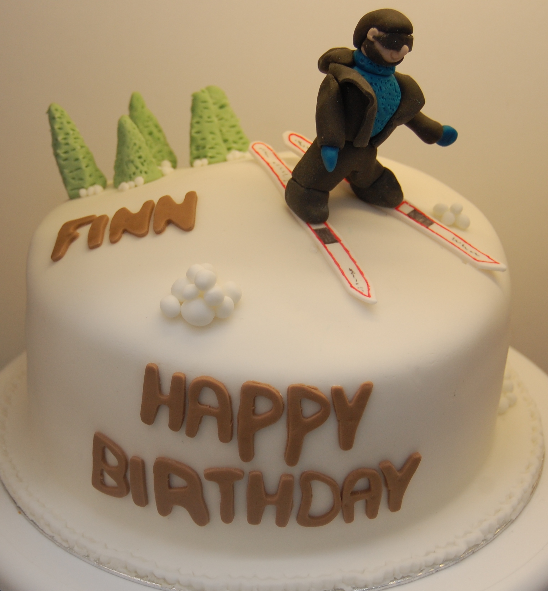 Snow Skiing Birthday Cake