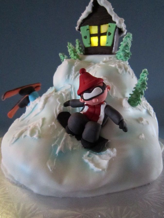 Snowboarding Birthday Cake