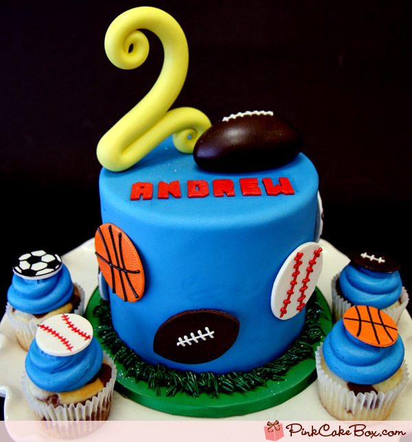 Sports Cupcake Birthday Cakes Sports Cupcake Birthday Cakes