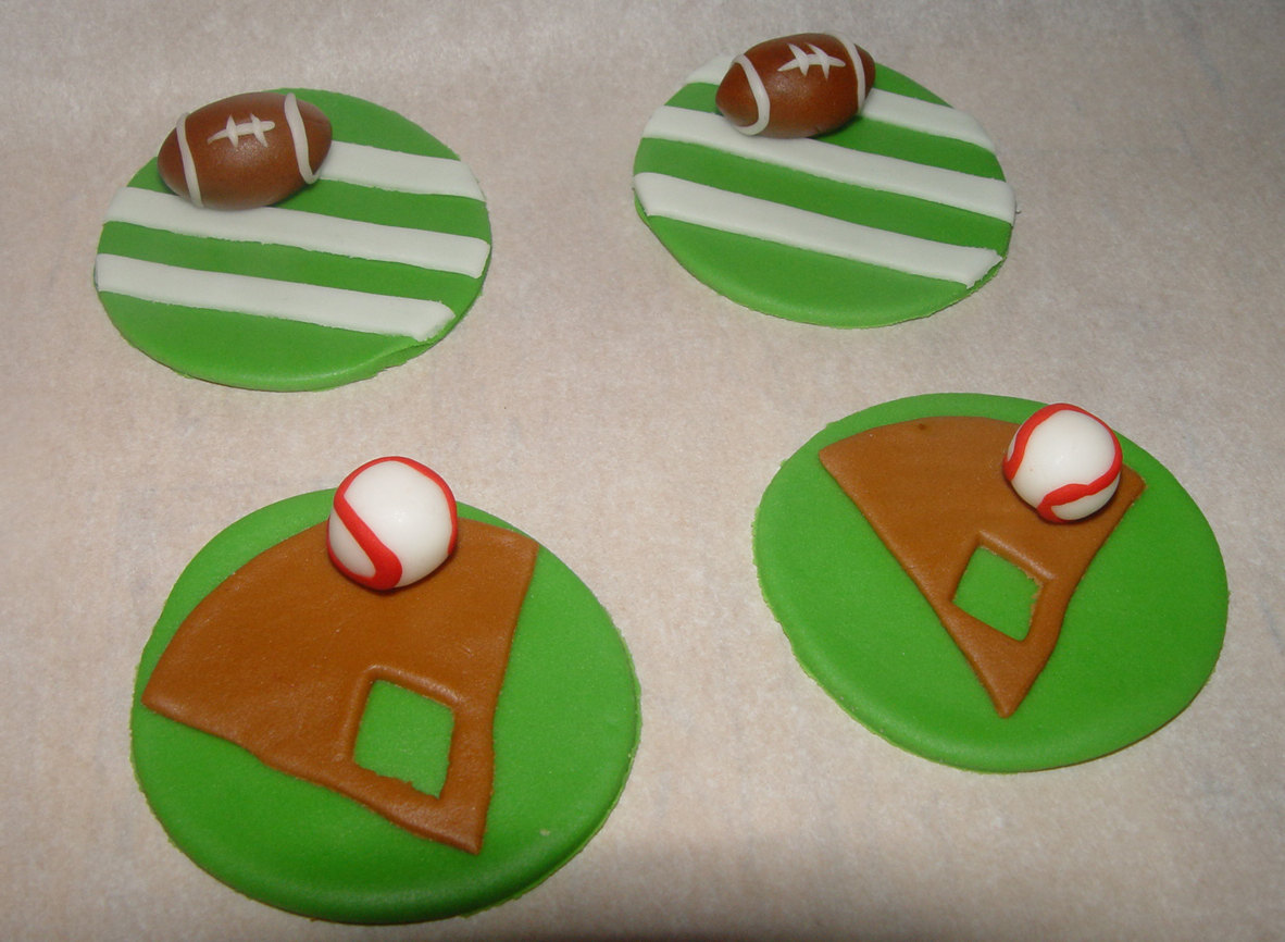 Sports Fondant Cupcake Toppers