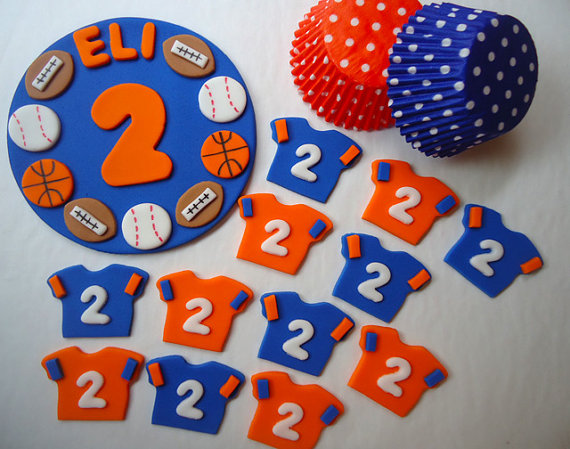 Sports Fondant Cupcake Toppers