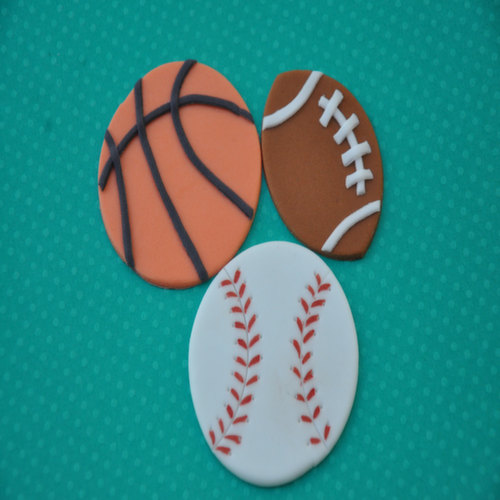 Sports Fondant Cupcake Toppers