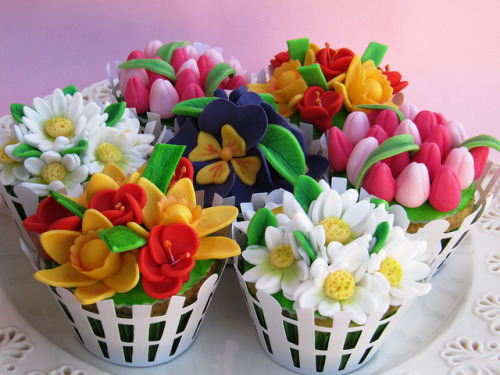 Spring Flower Cupcakes