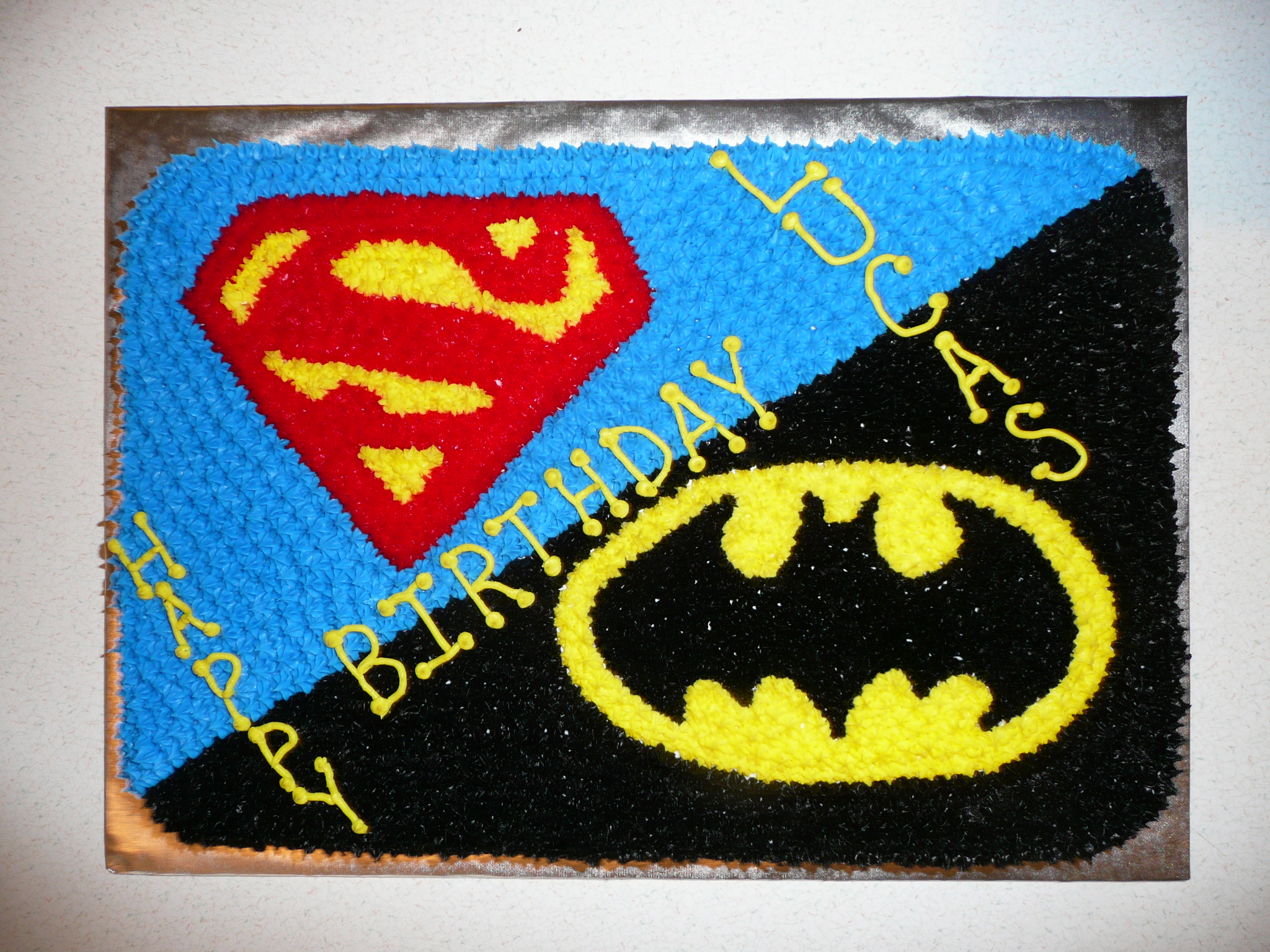 Superman Batman Birthday Cake