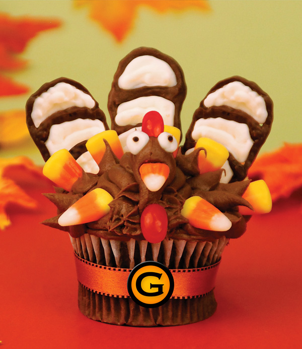 Thanksgiving Turkey Decorated Cupcake