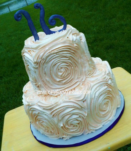 Two Tier Buttercream Rose Cake