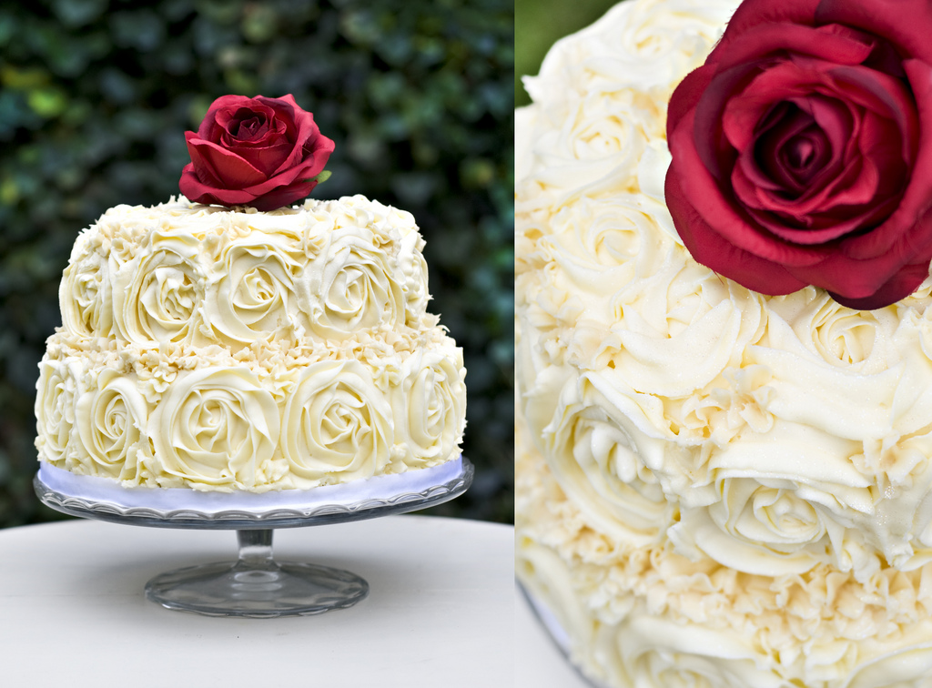 Two Tier Buttercream Wedding Cakes Roses