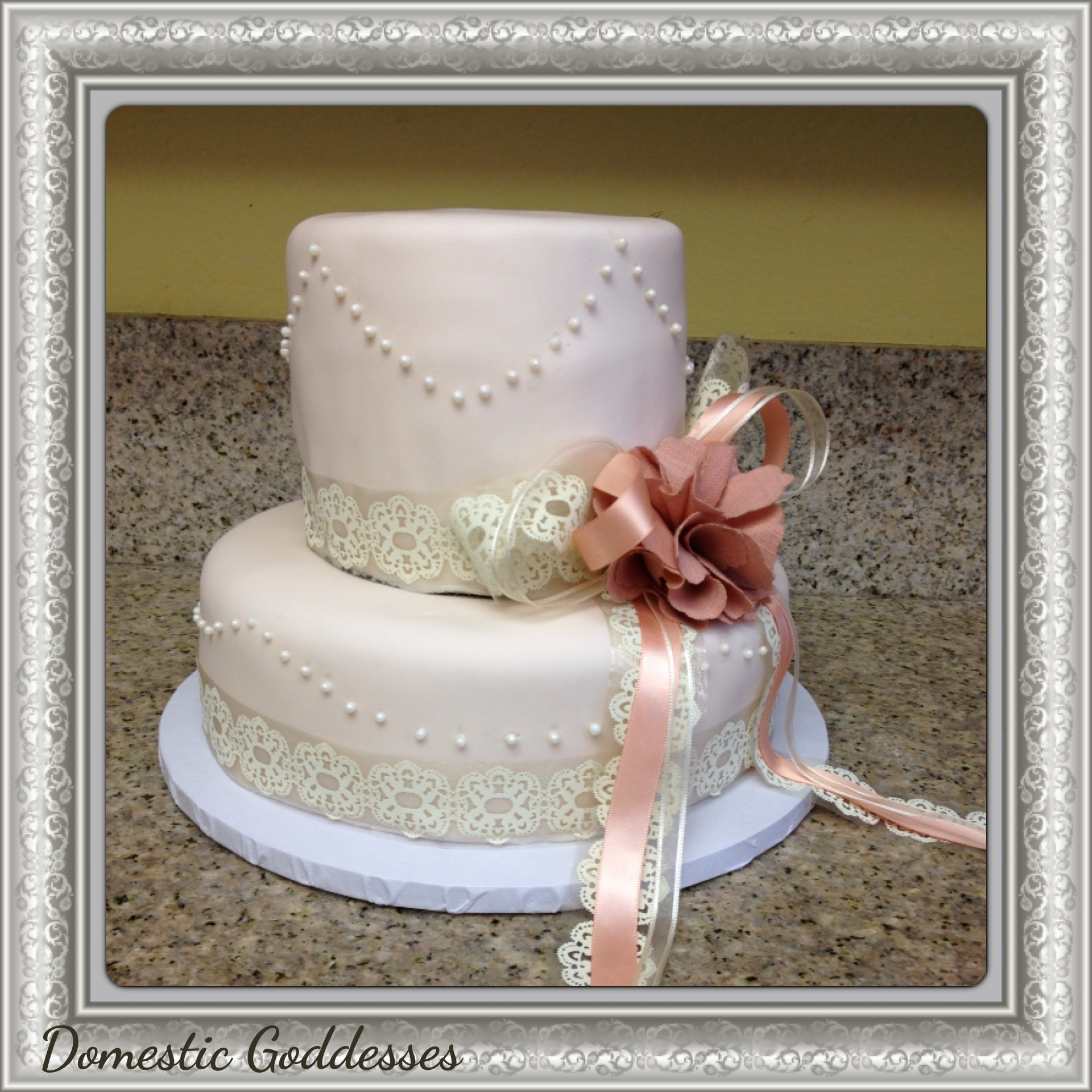 Vintage Bridal Shower Cake