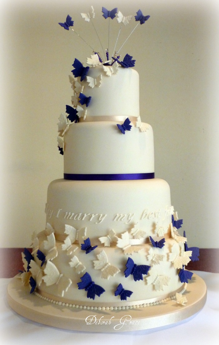 Wedding Cake with Butterflies Wedding Cake with Butterflies