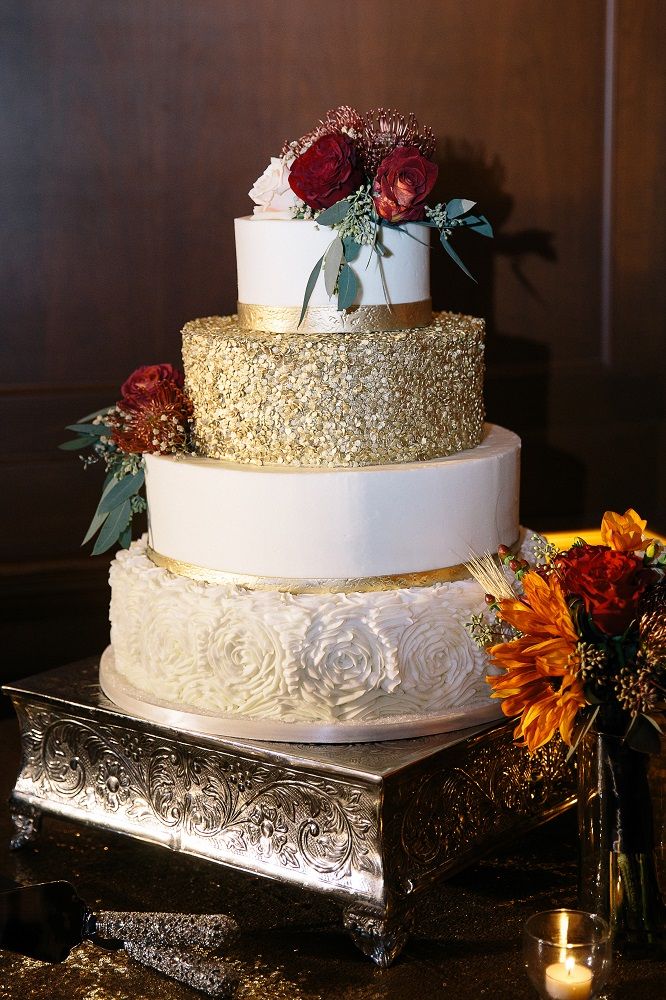 White and Gold Glitter Wedding Cake White and Gold Glitter Wedding Cake