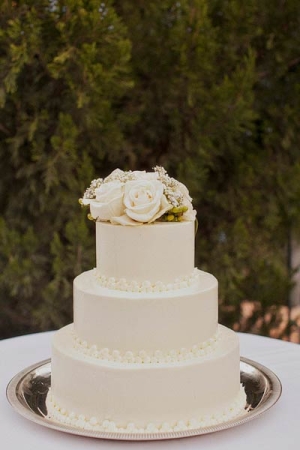 White Fondant Wedding Cake