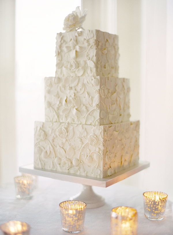 White Lace Wedding Cake