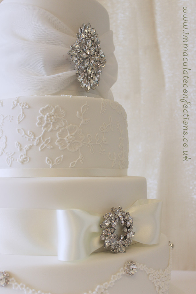 White Lace Wedding Cake