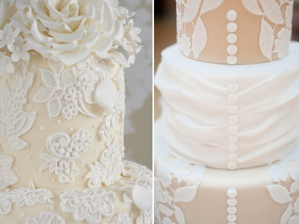 White Lace Wedding Cake