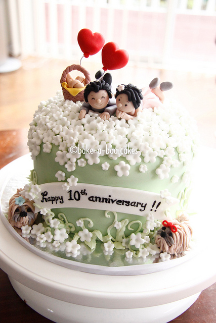 10th Wedding Anniversary Cake